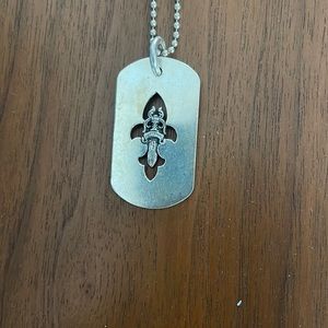 Chrome Hearts sterling silver dog tag pendant